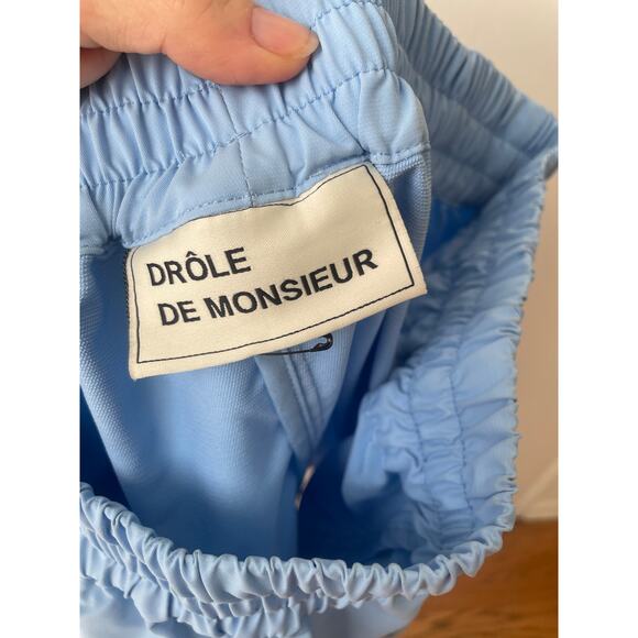 DROLE DE MONSIEUR Logo Patch Shorts in Blue - Picture 9 of 10